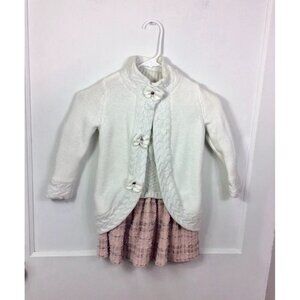 Max Studio Pink Dress Matching Cardigan Girls 3-4